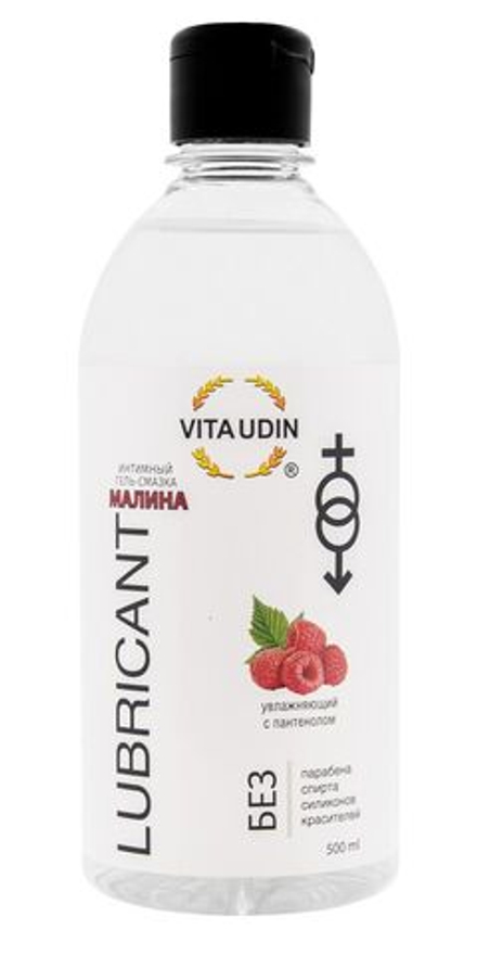 Интимный гель-смазка на водной основе VITA UDIN с ароматом малины - 500 мл.