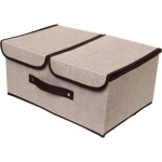 Короб - органайзер складной стеллажный для хранения вещей «ДОМания», цвет бежевый, два отделения, 36*25*16см (лейбл)