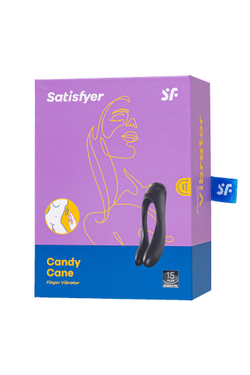 Многофункциональный стимулятор для пар Satisfyer Partner Candy Cane, силикон, чёрный