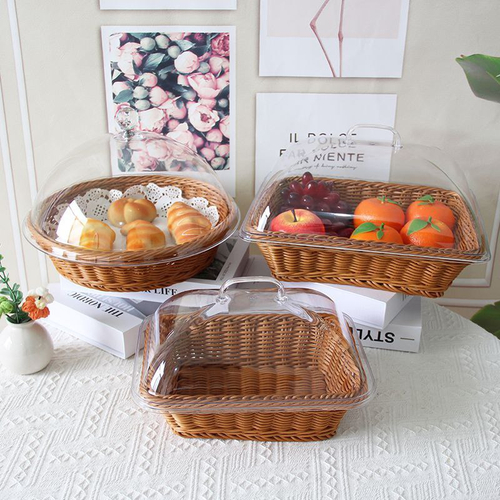 Плетеная корзина с акриловой крышкой