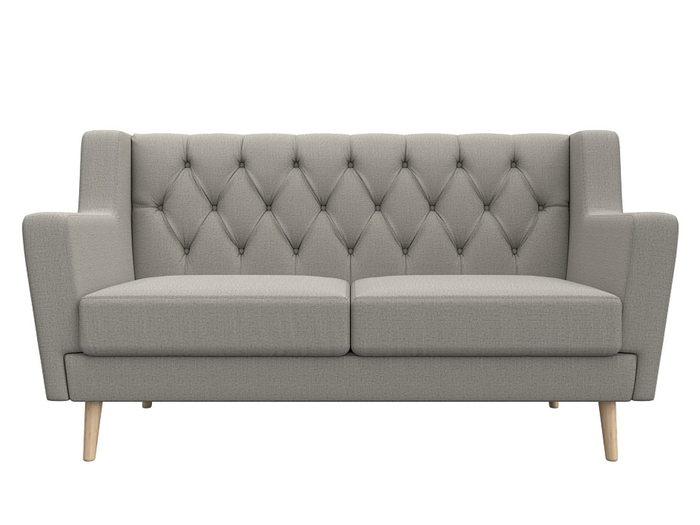 Диван кухонный прямой Брайтон 2 Люкс, Амур 02 бежевый, Рогожка, 122446