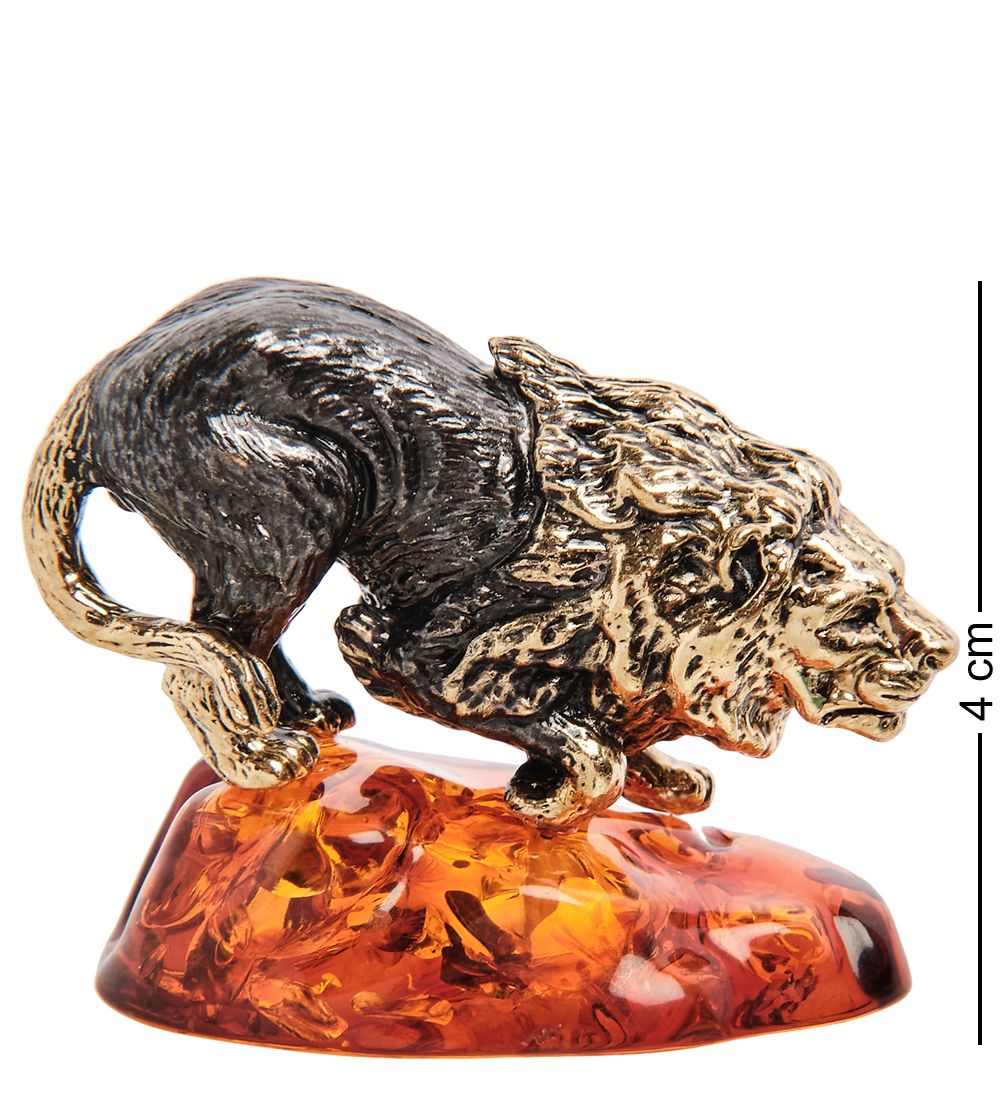 Народные промыслы AM-3159 Фигурка «Лев Скар» (латунь, янтарь)