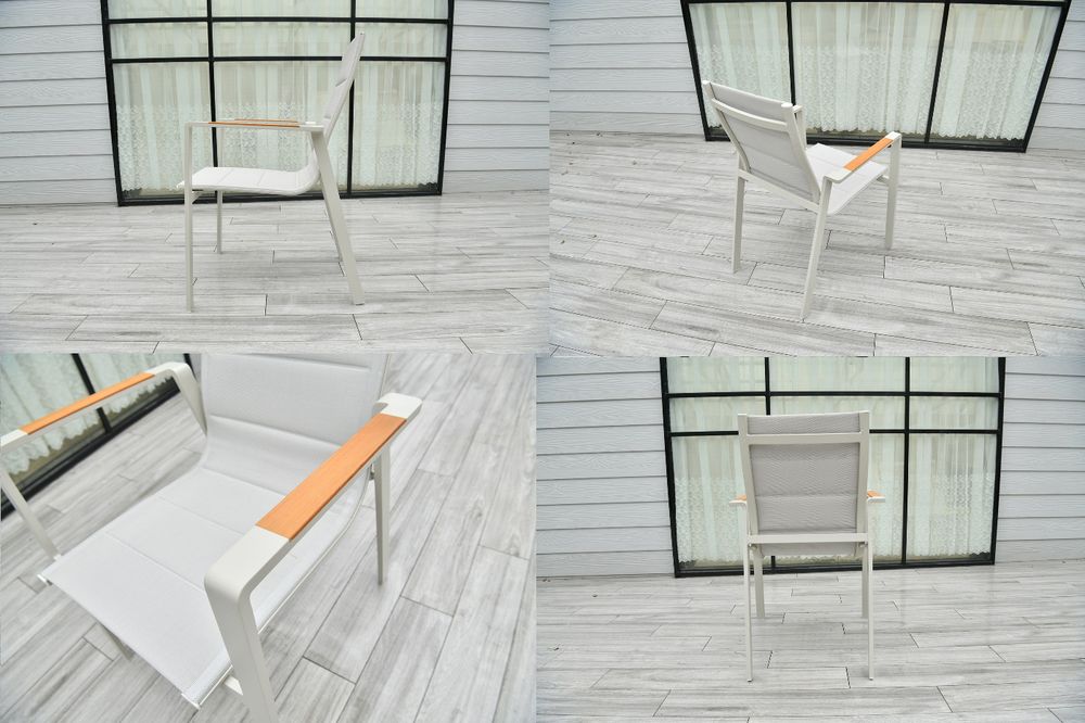 "Кейптаун" стул алюминиевый, ткань текстилен, цвет белый