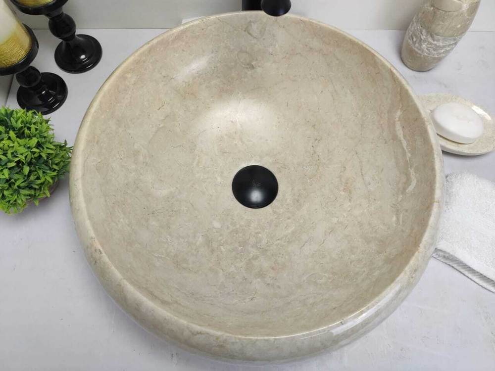 Раковина из мрамора Donut Cream Medium DM-70237 45*45*15