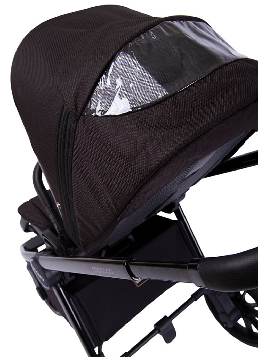 Детская коляска Peppy Monaco 3 в 1 с автокреслом Rise Brilliant black (черный), рама черный глянец