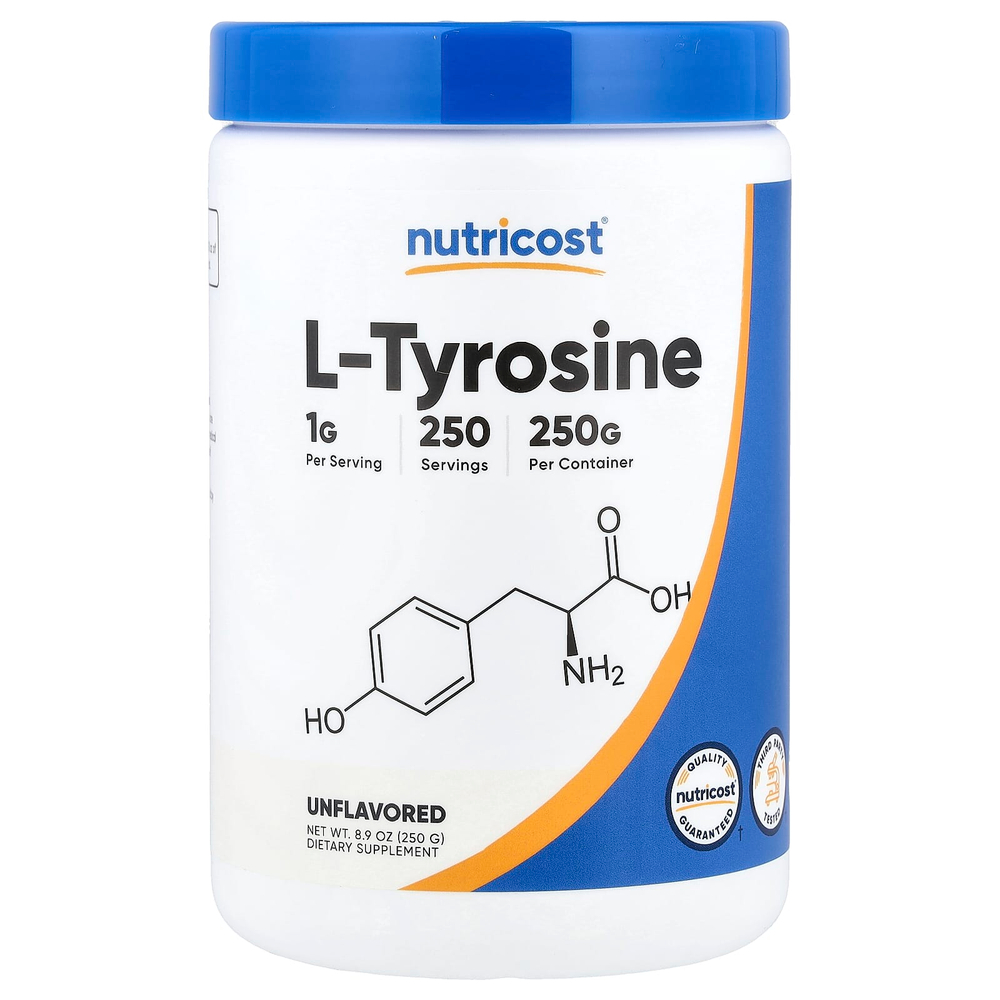 Nutricost, L-тирозин, без добавок, 250 г (8,9 унции)