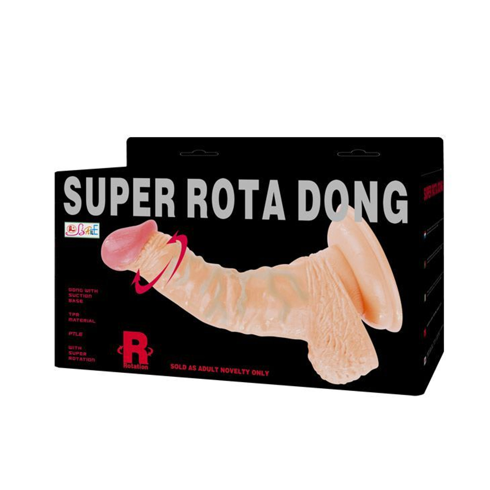 Реалистичный ротатор на присоске Super Rota Dong - 21 см.