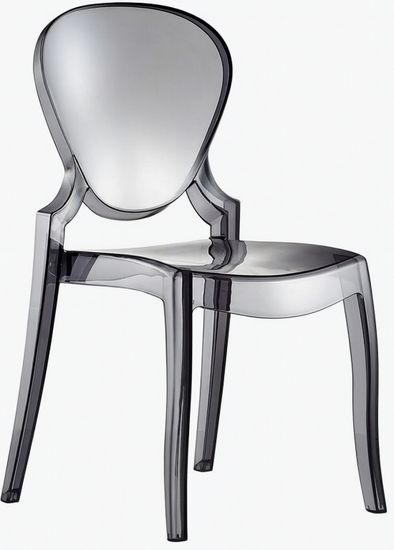 Стул прозрачный серый Queen Италия PEDRALI