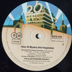 Винтажная виниловая пластинка LP The Alan Parsons Project Tales Of Mystery And Imagination (Germany 1978) The Raven