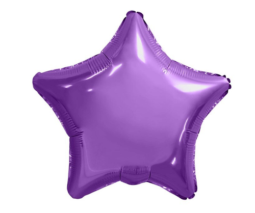 Шар звезда фольга 46 см Фиолетовый