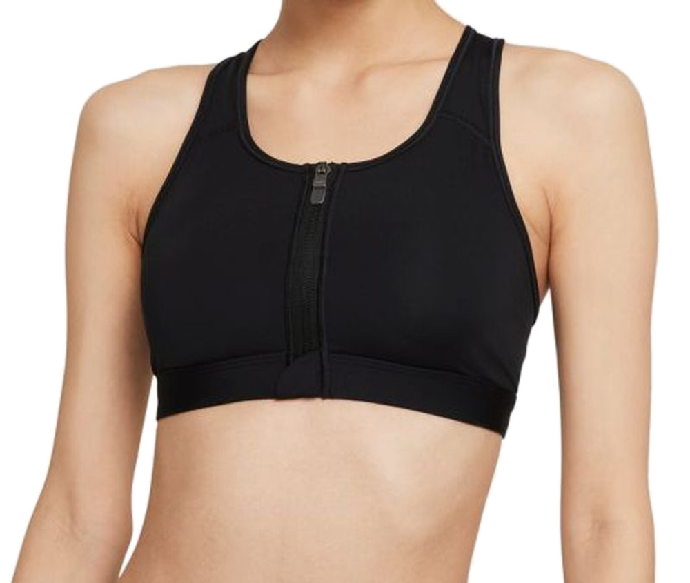 Теннисный бюстгальтер Nike Swoosh Zip Front Bra W - black/black/white