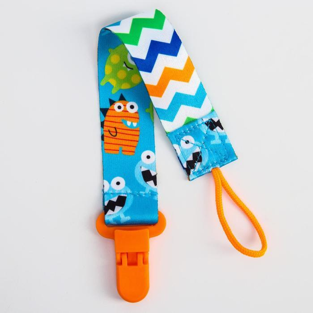 5421484 Держатель для соски - пустышки на ленте «Монстрики»