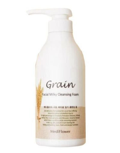 Medi Flower Cleansing Foam Grain Facial Milky Пенка для лица молочная очищающая, 500 мл