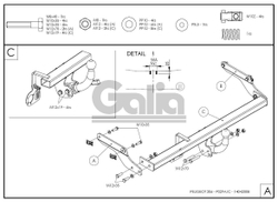 Оцинкованный фаркоп на Peugeot 206 хетчбек 2003-2010 (без электрики), Galia P029A