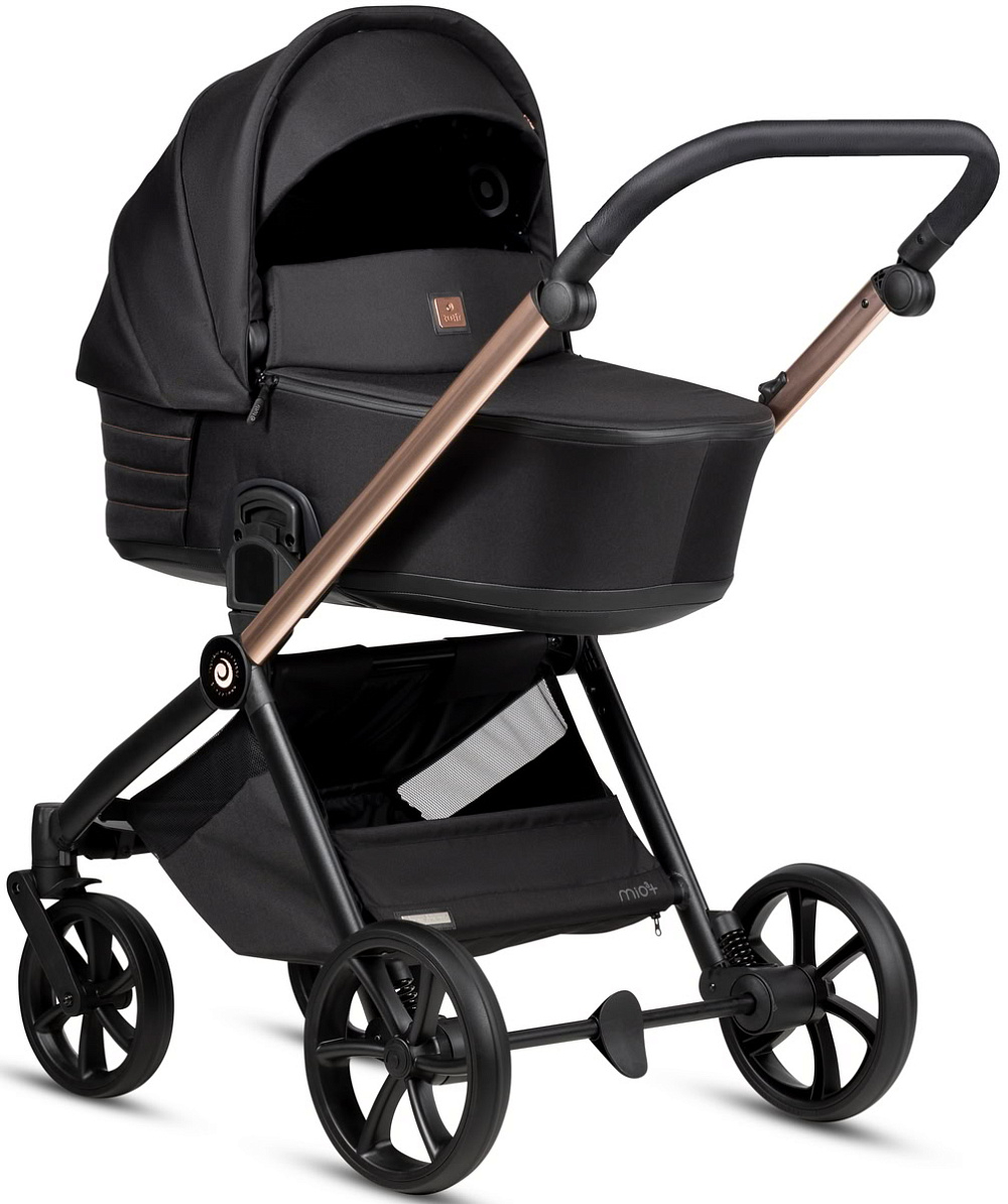 Детская коляска Tutis Mio 3 Plus Black Edition New 4 в 1 с автокреслом Beno Black и базой 1622292 Rose Gold