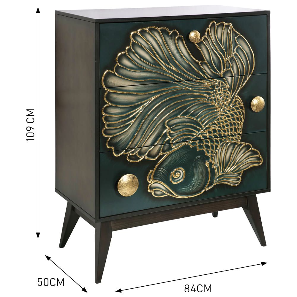 Комод Плава Лагуна с 3 ящиками