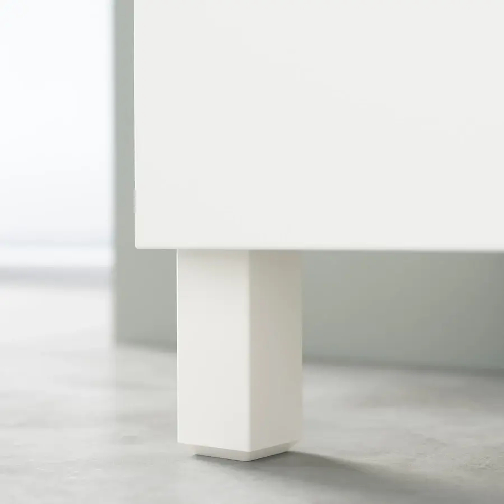 Тумба под ТВ с дверцами и ящиками - IKEA BESTÅ/BESTA/БЕСТО ИКЕА, 42х74х240 см, белый- светло-коричневый