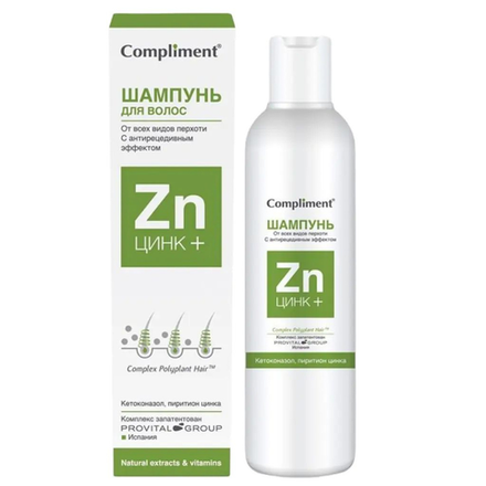 Шампунь для волос Цинк+ Compliment против перхоти 200 мл