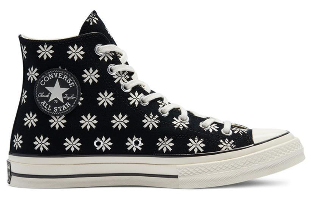 Converse 1970s Chuck Taylor All Star non-slip, wear-resistant, breathable, lightweight high-top canvas shoes for men and women in the same style black and white