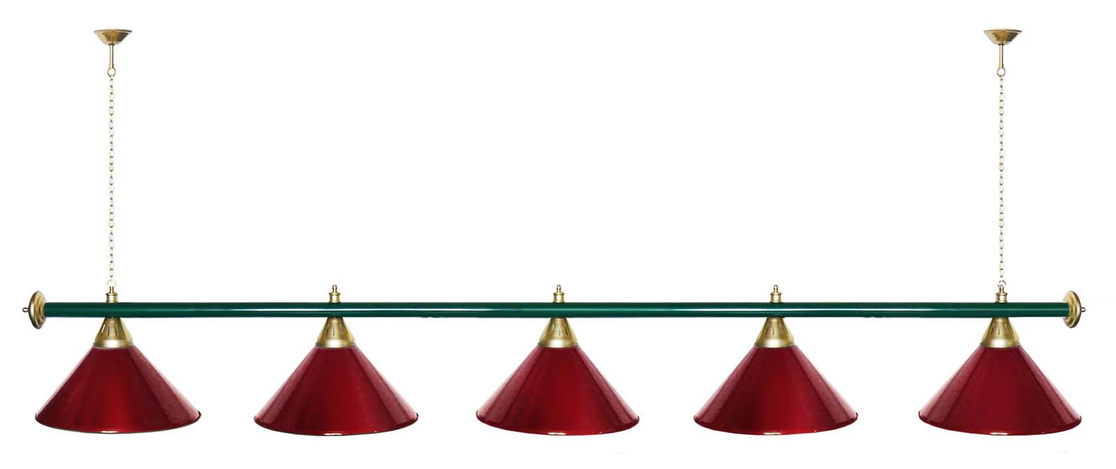 Лампа STARTBILLIARDS 5 пл. (плафоны зеленые,штанга зеленая,фурнитура золото) фото №36