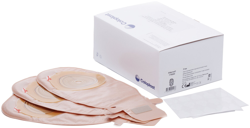 10 штук. 175000 Калоприемник Coloplast Однокомпонентный дренируемый, с фильтром