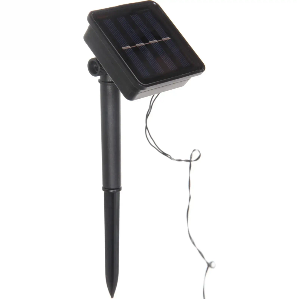 Гирлянда для улицы «Бабочка» 3 м 20 ламп LED чёрный провод, 2 реж.,IP-55, Теплый белый (солнечная батарея)