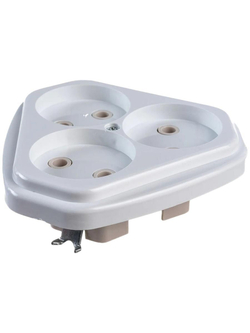 Розетка трехмест. скр. уст. (ток 10А) РС10-394 в инд.упак.