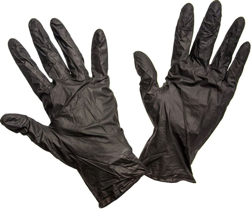 Перчатки неопудренные винил/нитрил (черные) - 3 пары
