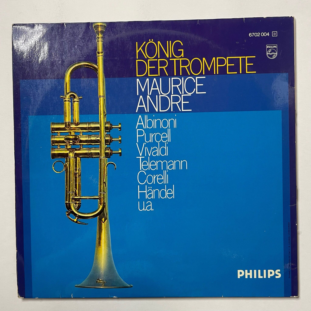 Винтажная виниловая пластинка LP Maurice Andre, Albinoni, Purcell, Vivaldi, Corelli, Handel Konig Der Trompete (Germany 1981)