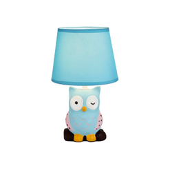 Настольный светильник 1x40Вт E14, керамика/ткань, голубой