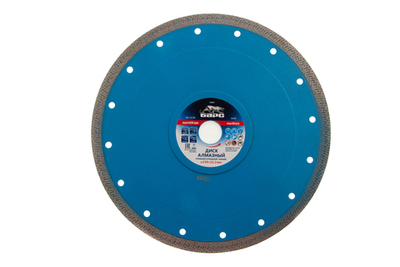 Диск алмазный, сплошной 230 х 22.2 мм, тонкий, сухая/мокрая резка Барс