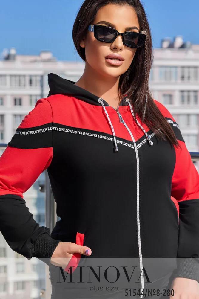 Костюм 8-280-черный-красный Minova