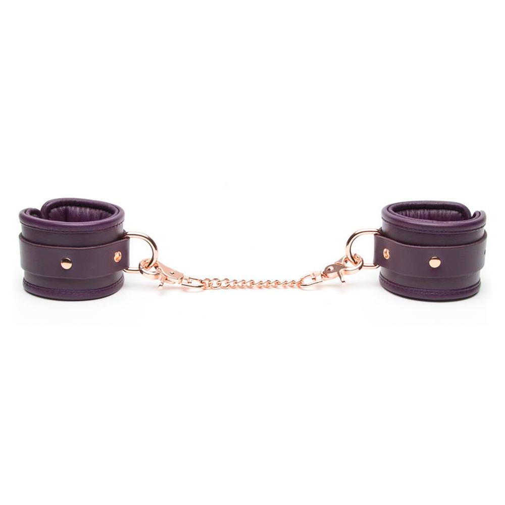Фиолетовые наручники Cherished Collection Leather Wrist Cuffs (Цвет: фиолетовый)