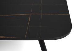 "Верона" журнальный стол из HPL 120х65, H40, каркас черный муар, цвет столешницы "черный мрамор"