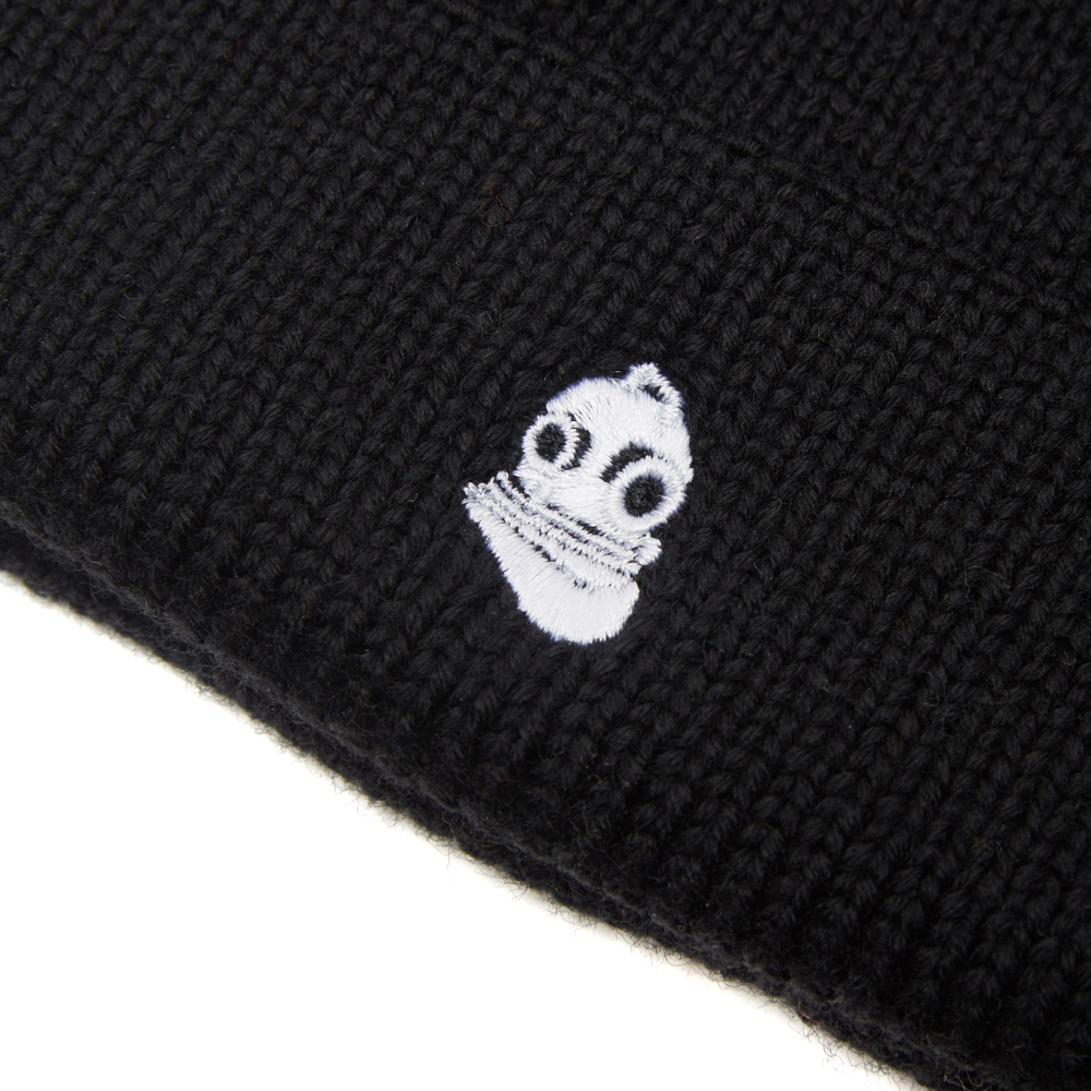 Beanie Hat Embroidered Logo Black