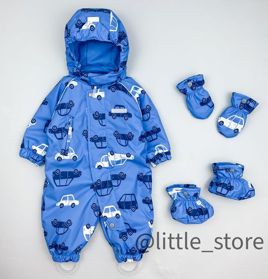 Комбинезон демисезонный "Машинки" морской бриз