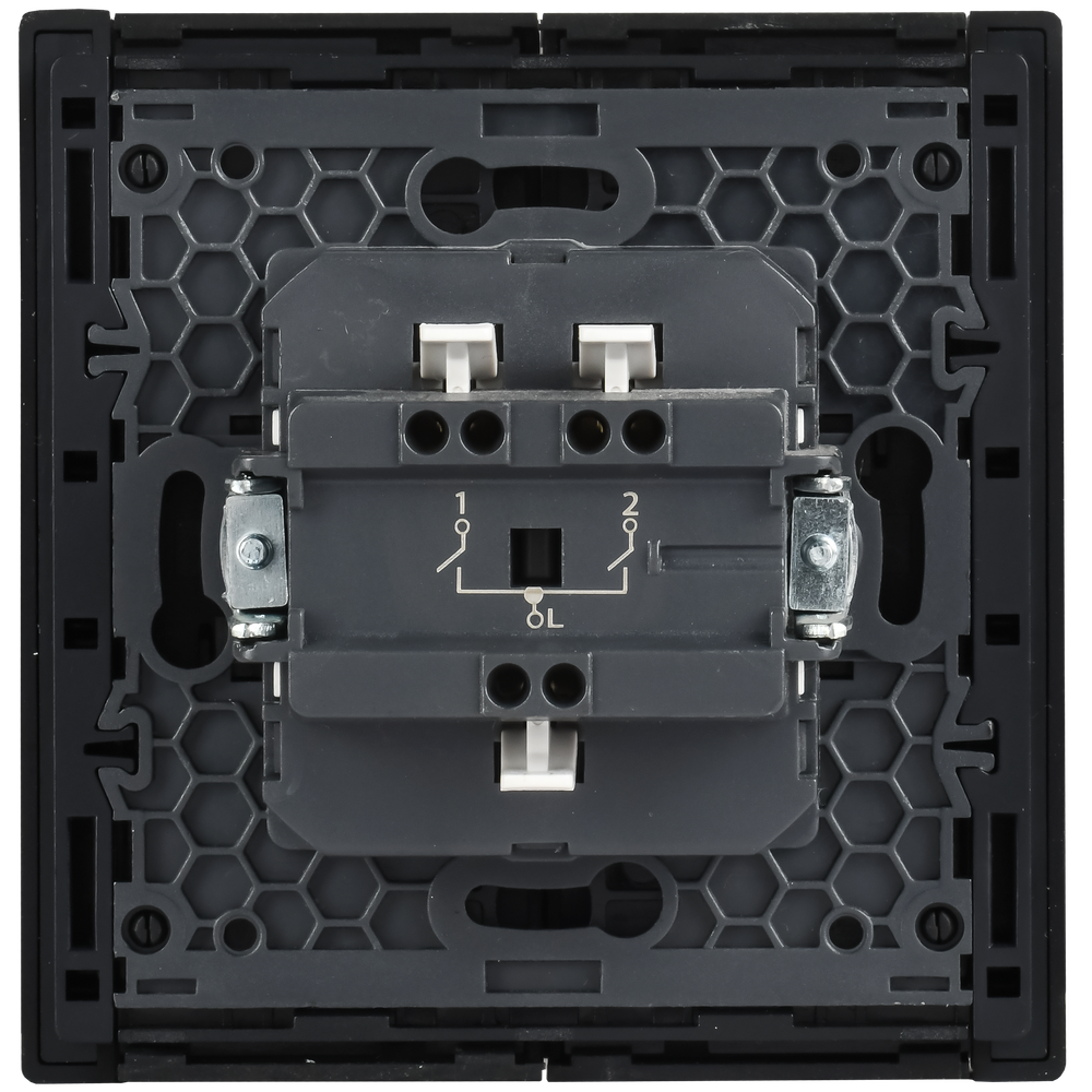 FORTE&PIANO Выключатель 2-клавишный 10А FP205M металл белый IEK