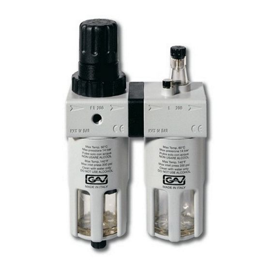 Фильтр-регулятор давления с манометром GAV + Лубрикатор FRL-200 1/2&quot;