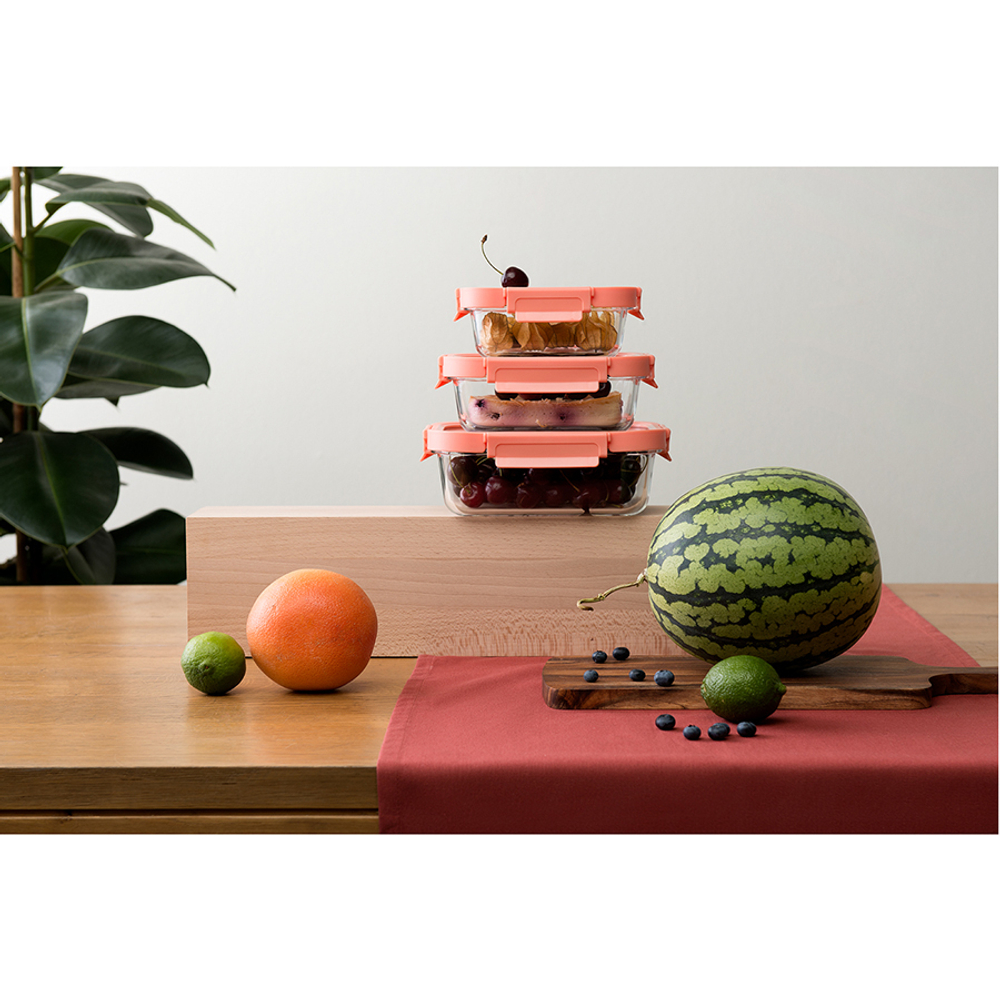 Набор контейнеров для запекания и хранения 3шт Smart Solutions розовый