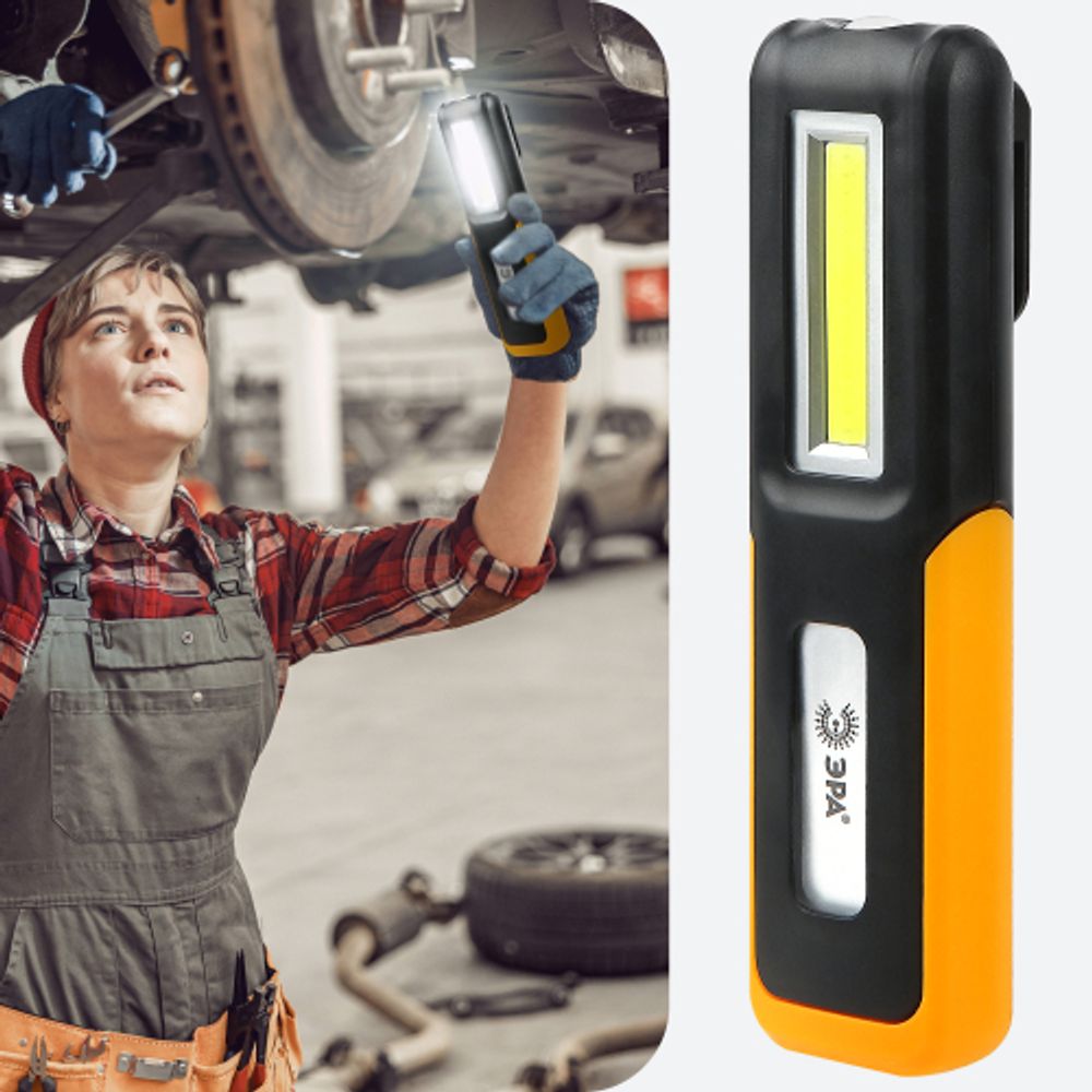 Светодиодный фонарь ЭРА Рабочие, серия Практик RA-803 аккумуляторный, крючок, магнит, miscro USB