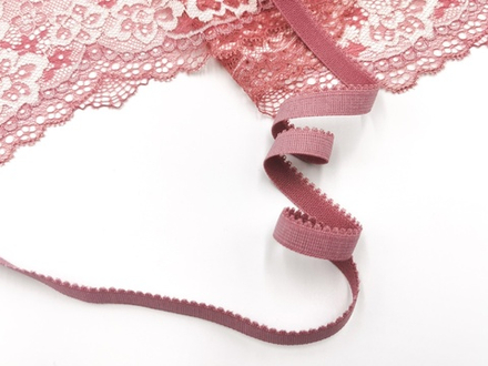 Отделочная резинка с фестонами, 12мм, фламинго, Lauma (Арт: OTR735/12A-026), м