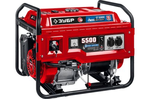 Генератор газовый ЗУБР СГ-5500Е - [5 кВт / 220V]