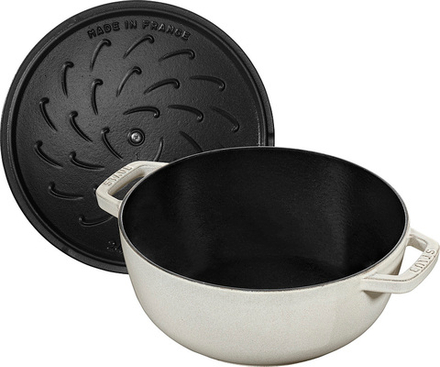 Кастрюля Staub Special Cocotte platek sniegu, 3,6 л, 24 см, чугун, антипригарное покрытие, белая