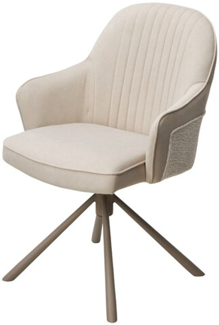 Стул RIKARD 360 град. кремовый RIELY-111 /PRESENT-120, шенилл - велюр / латте каркас, ®DISAUR