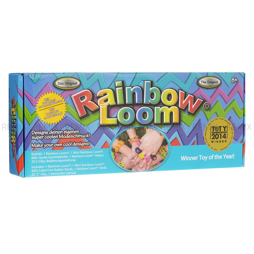 Набор для плетения браслетов RAINBOW LOOM, в комплекте: станок, 600 резинок, 25 клипс, крючок