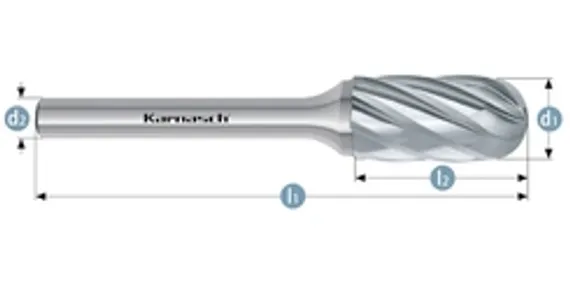 Борфреза твердосплавная Karnasch форма F, 3х14х3х38 мм, насечка HP-7 по алюминию, покрытие Black-Tec, арт. 11.5055-015