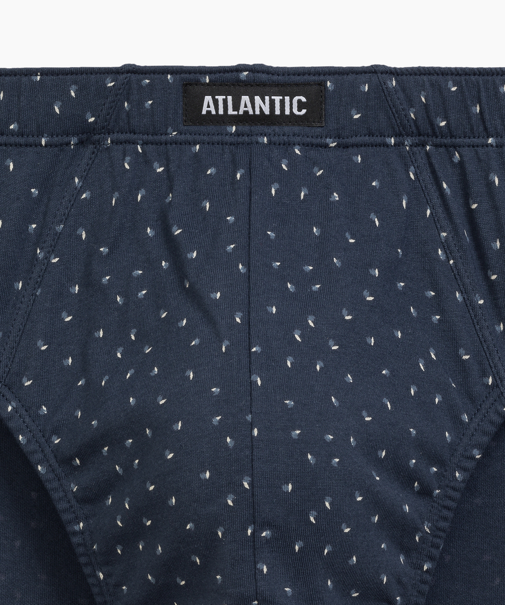 Мужские трусы слипы классика Atlantic, набор 3 шт., хлопок, темно-синие + серый меланж + голубые, 3MP-181