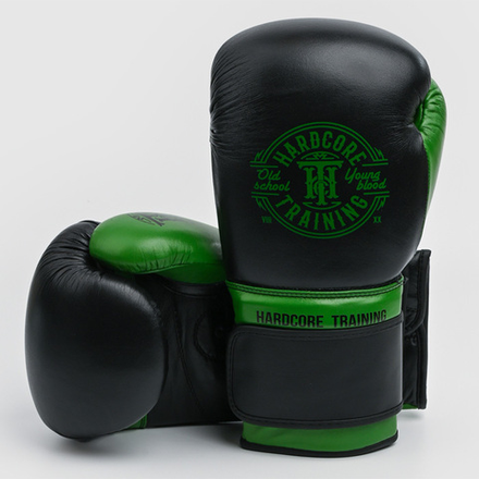 Боксерские перчатки Hardcore Training Premium Black\Green