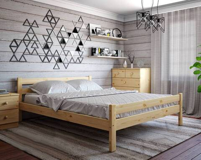 Кровать Классика 1200 х 2000 сосна, бесцветный акриловый лак