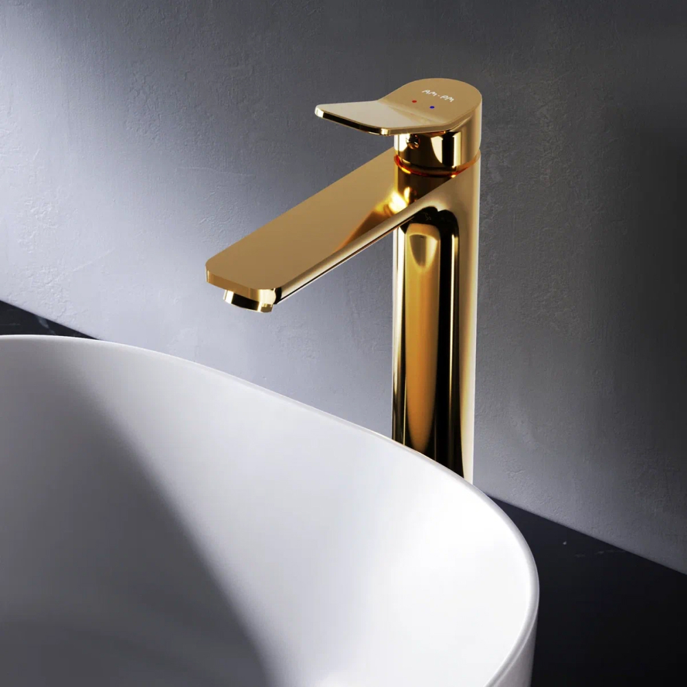 Смеситель для раковины, высокий, золото AM.PM X-Joy F85A92099